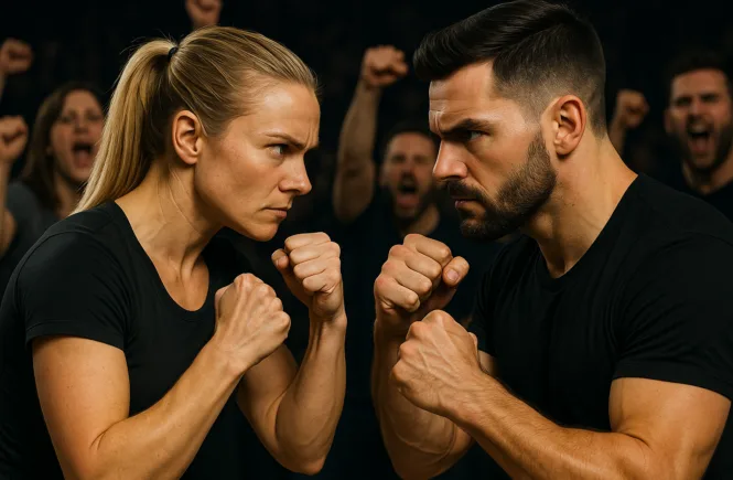 ženy vs. muži - ilustrační obrázek generovaný AI